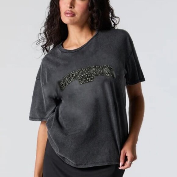 Curvy Size 3X! Brooklyn NYC Graphic Tee | Washed Streetwear Cool for City Stroll - Picture 1 of 10